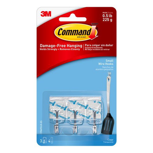 GANTUNGAN PENGAIT KECIL 3M COMMAND 17067 CLEAR TRANSPARANT 225 GR ALAT DAPUR UTILITY WIRE HOOKS