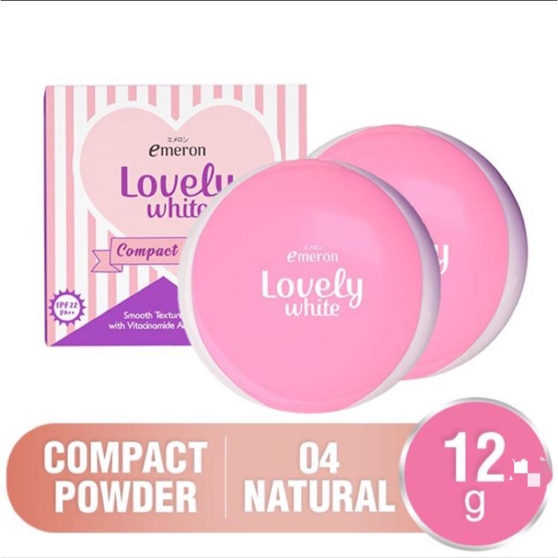 Emeron Lovely White Compact Powder Natural 12g - Bedak Padat Lovely