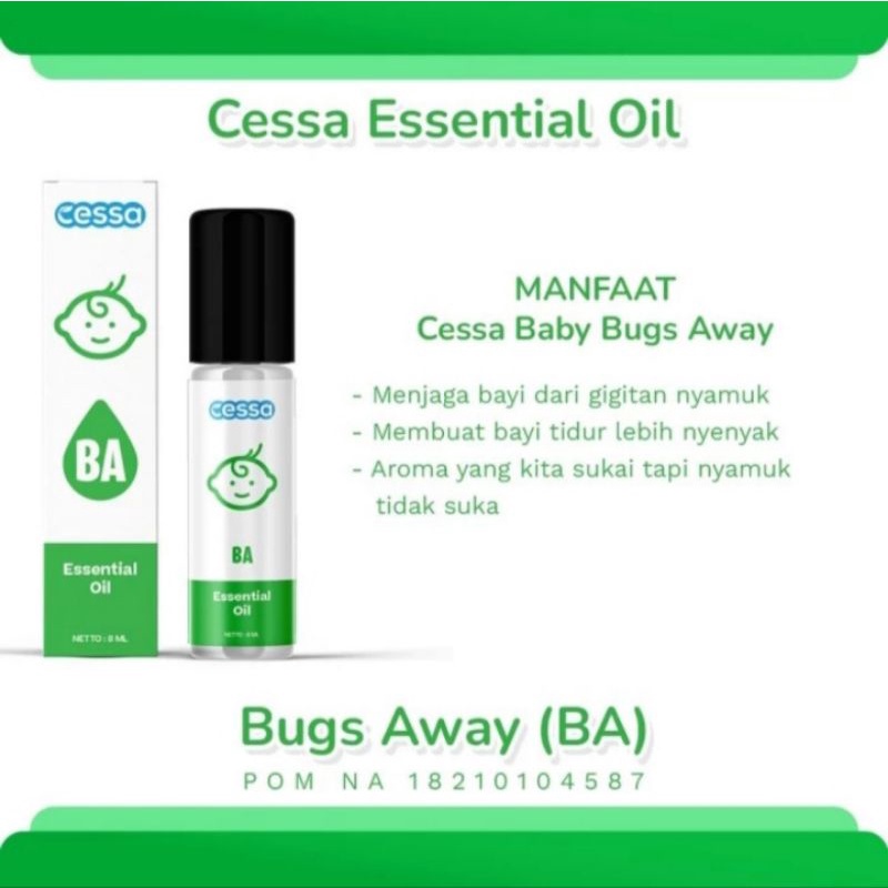 Cesa Cessa Bugs Away Hijau / Minyak Essential Oil Pengusir Nyamuk Serangga Bayi