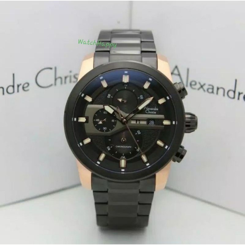 WatchHappy Alexandre Christie AC 6559 MC AC6559 MC 6559MC 6559 MC Men Black Rose Stainless Original