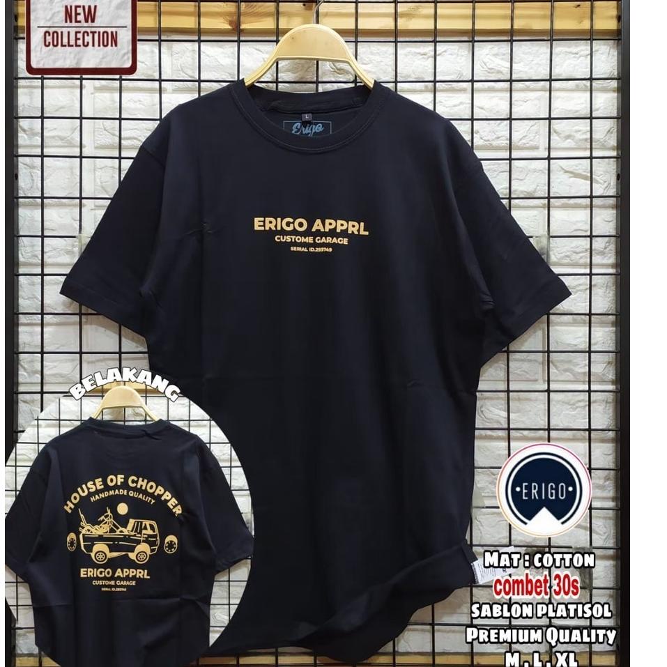 Jangan Ketinggalan order..  Kaos Pria ERIGO Kaos Distro Pria Tangan Pendek Cotton Comed 30s