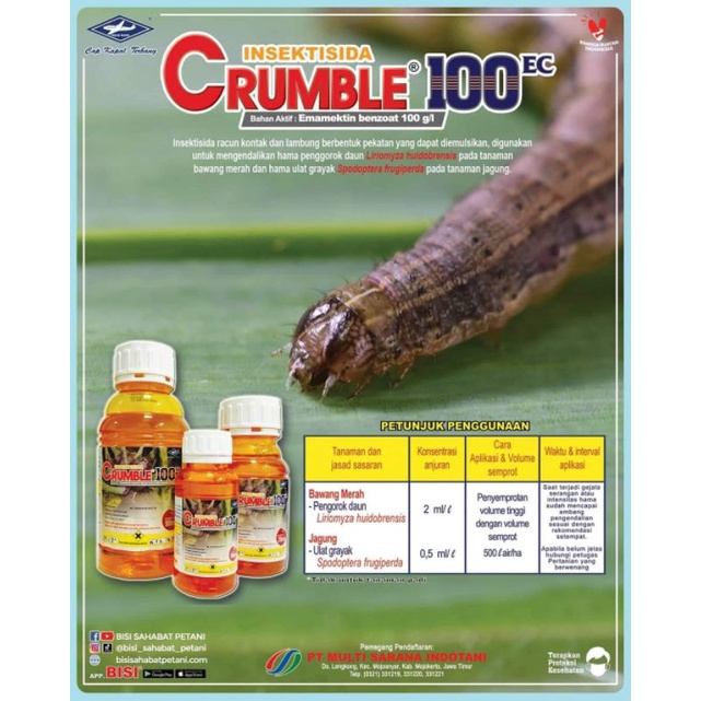 Insektisida crumble crab 100 EC UNTUK ULAT GRAYAK
