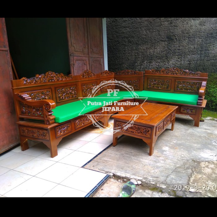 Furniture Jati  Kursi Tamu Sofa - Meja Kursi - Kursi Sudut Dan Matras