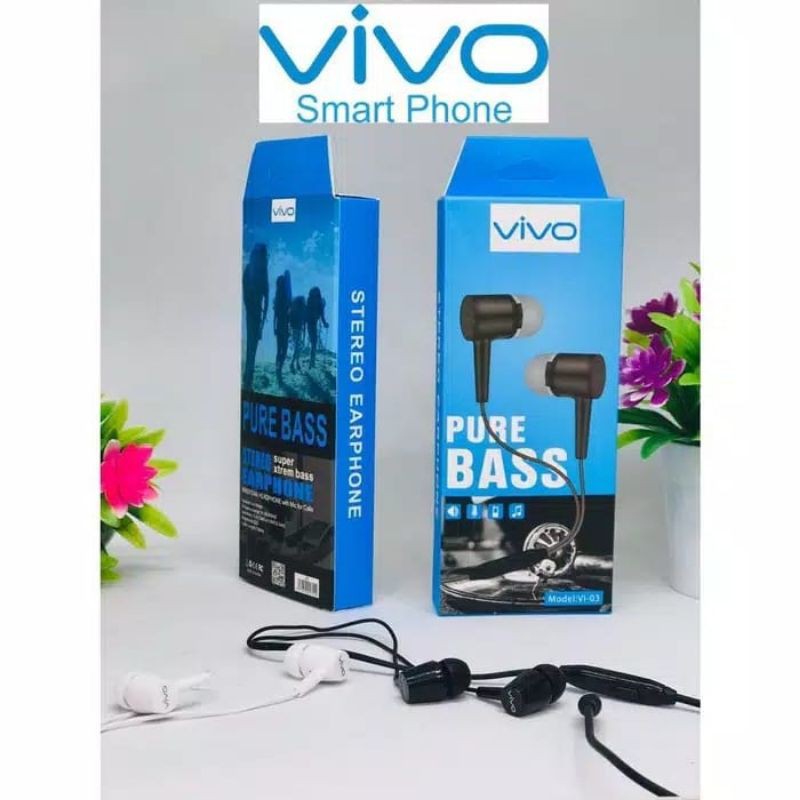 Headset ViVO 03 Earphone Handsfree ViVO Vi03 PURE BASS