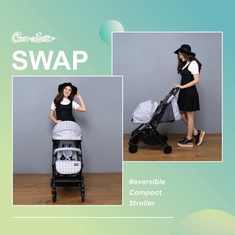 Stroller Kereta Dorong Bayi Reversible Compact Stroller Cocolatte Swap