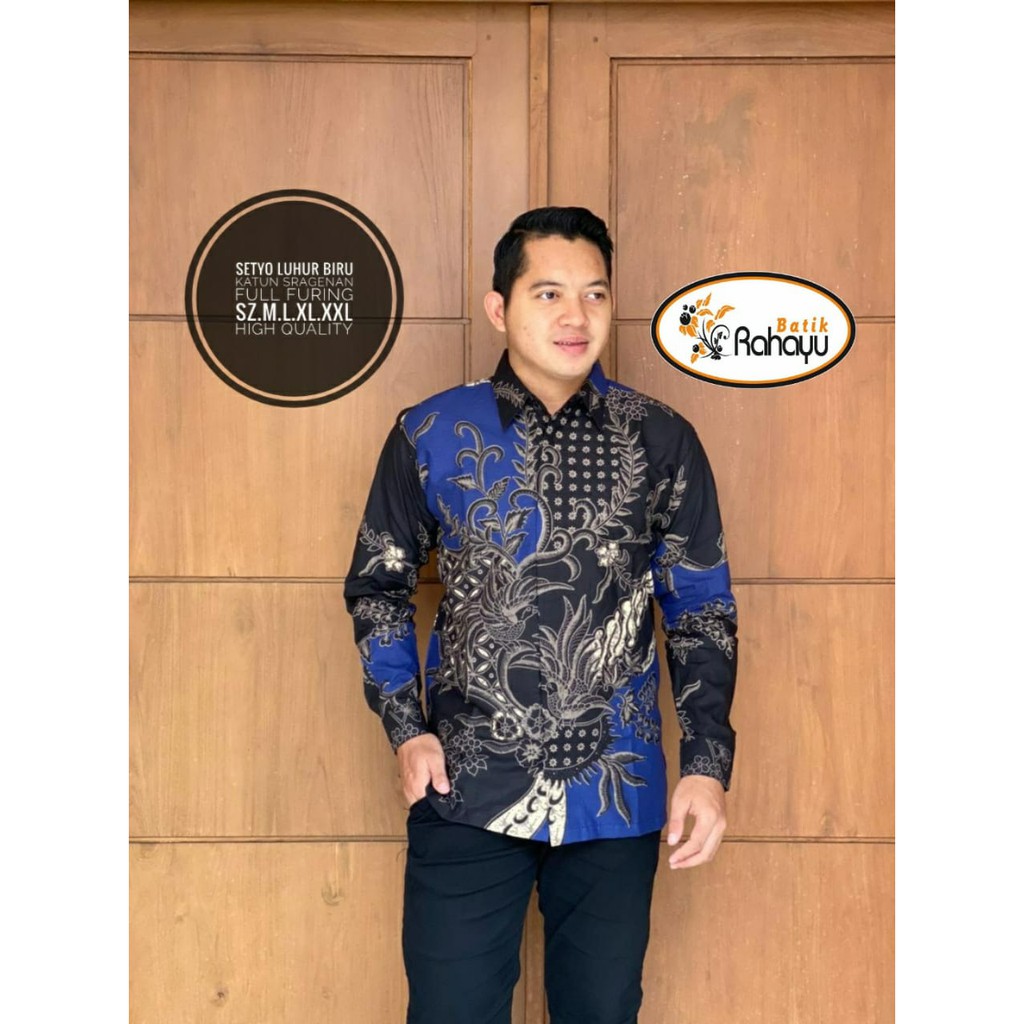 SETYO LUHUR BIRU RAHAYU KEMEJA BATIK SOLO PRIA LENGAN PANJANG LAPIS FURING BUNG ABU NGOPI HITAM SEGORO MLIWIS IBRAHIM MAKA SETYANING ATI PUSPO GAGAH NAGA HITAM AJISAKA NAGA SOGAN BATIK SOLO AMANAH BATIKSOLOAMANAH PEKSI DONGKER KEMBANG BIRU NAGA SOGAN BIMA