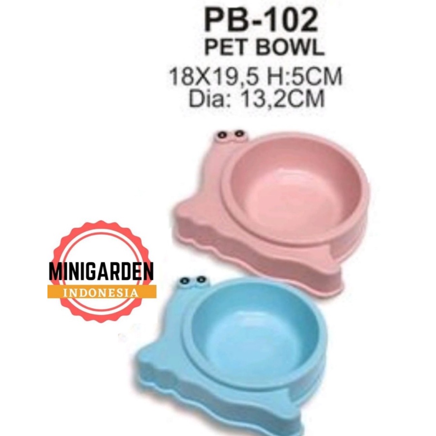 TEMPAT MAKAN ANJING PB 102 garry pet bowl single bowl mangkok tempat minum hewan kucing bentuk siput