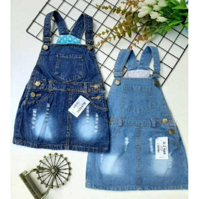 Overall rok jeans (1-9tahun) overall RIPPED