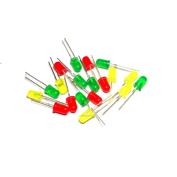 Jual LED WARNA MERAH KUNING HIJAU 5mm ( ARDUINO ) Diskon