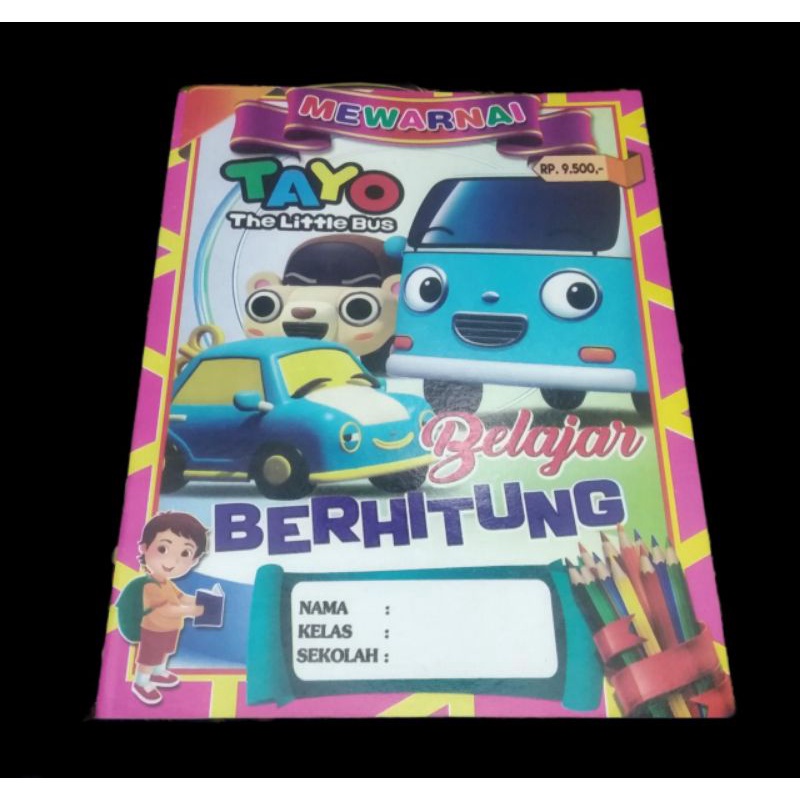 BUKU ANAK MEWARNAI TAYO DAN BELAJAR BERHITUNG