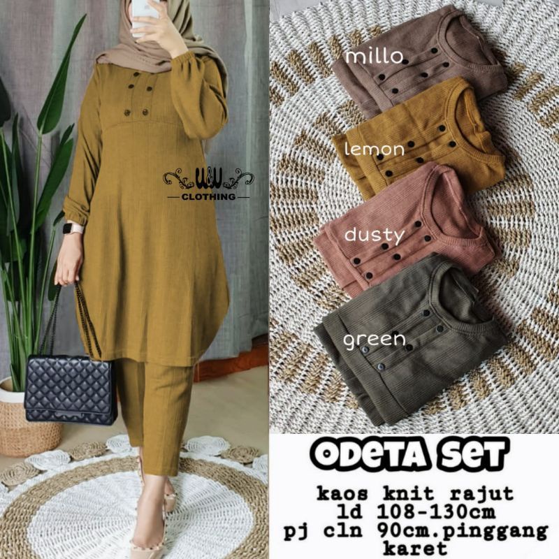 SETELAN WANITA KAOS RAJUT LD 108 MELAR SAMPAI 130