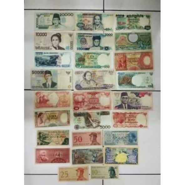 BORONGAN UANG UANG KUNO 26 LEMBAR BEDA2 TIDAK ADA YG SAMA