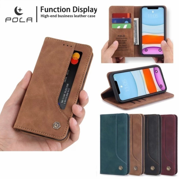 Oppo Reno 12 / 12Pro / 12F / Find X / X2 / X2Pro / X3 Pro Leather Case Magnet Pola Flip Cover Manget