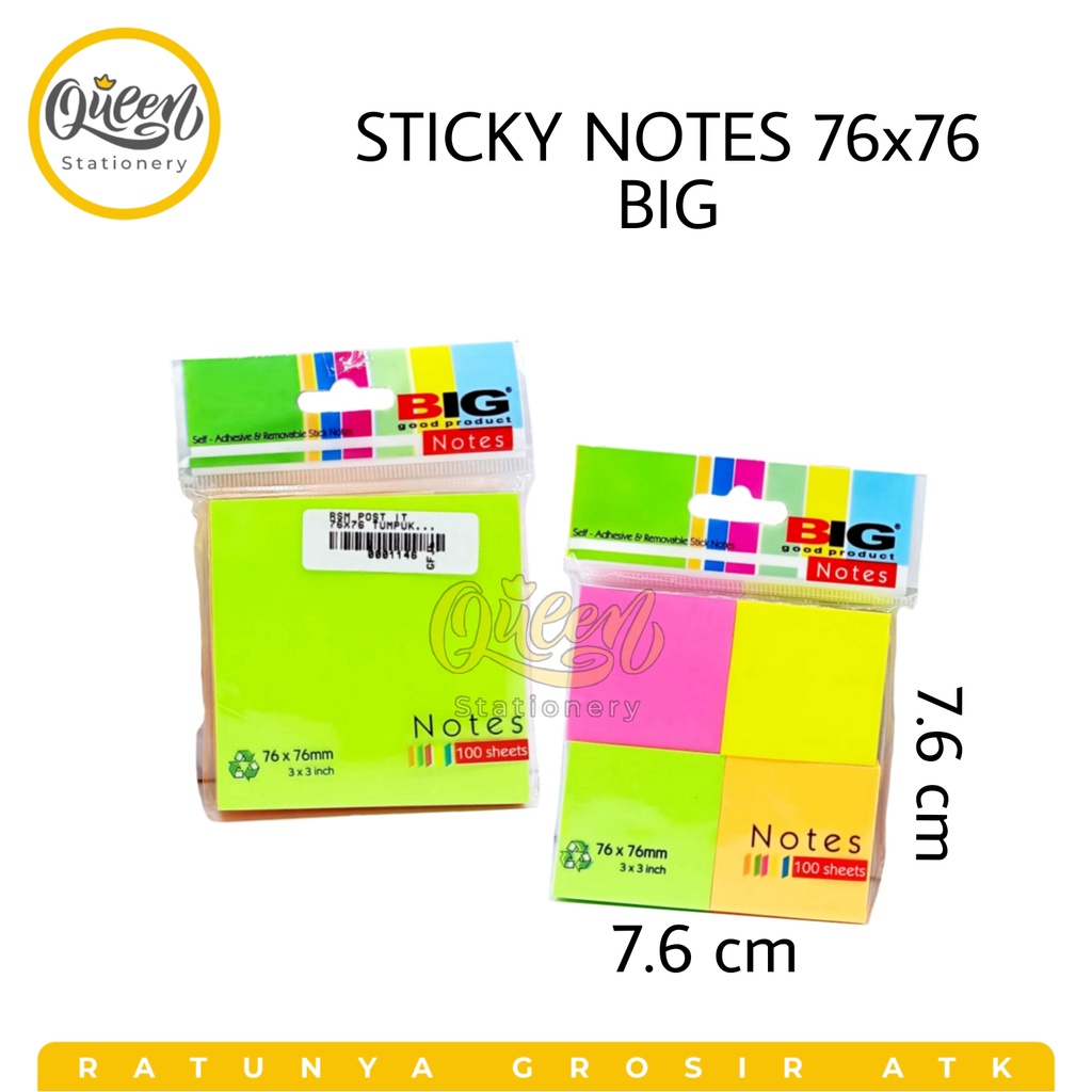

1 PAD STICKY NOTES 76X76 BIG / STICK NOTE / MEMO