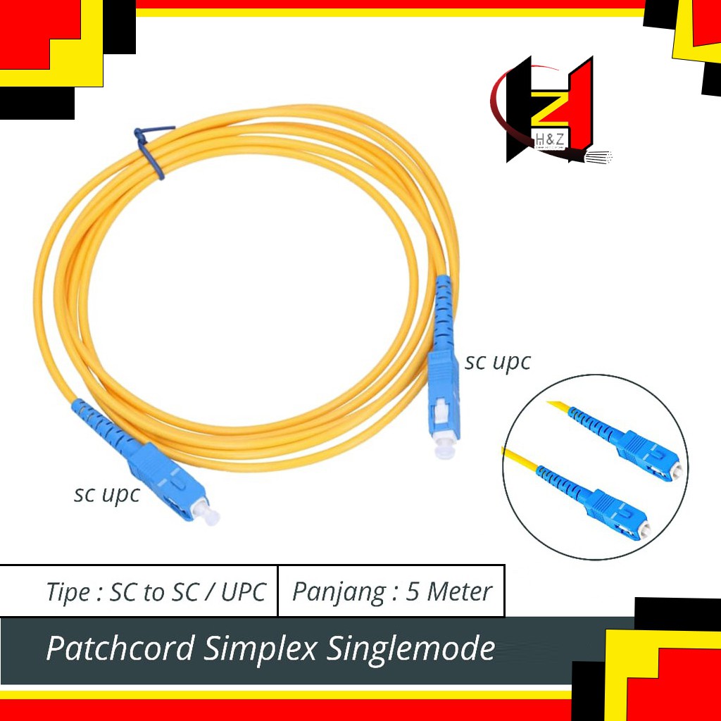 Patchcord SC-UPC To SC-UPC Simplex SM 5 Meter Fiber Optik