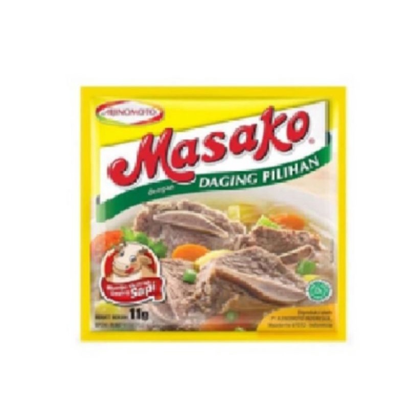 

Masako penyedap rasa kaldu sapi 9gr (sachet)