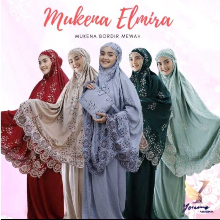 mukena dewasa ELMIRA bordir mewah terbaru/mukena terlaris