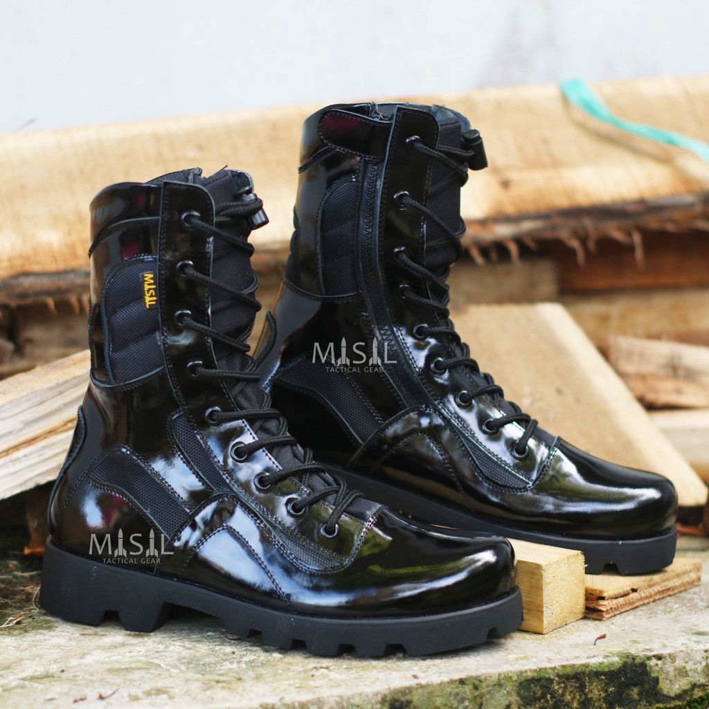 Sepatu PDL Kulit Asli Merk MISIL Sepatu PDL Tni Polri Security Satpam Sepatu Boots Pria Kulit Asli