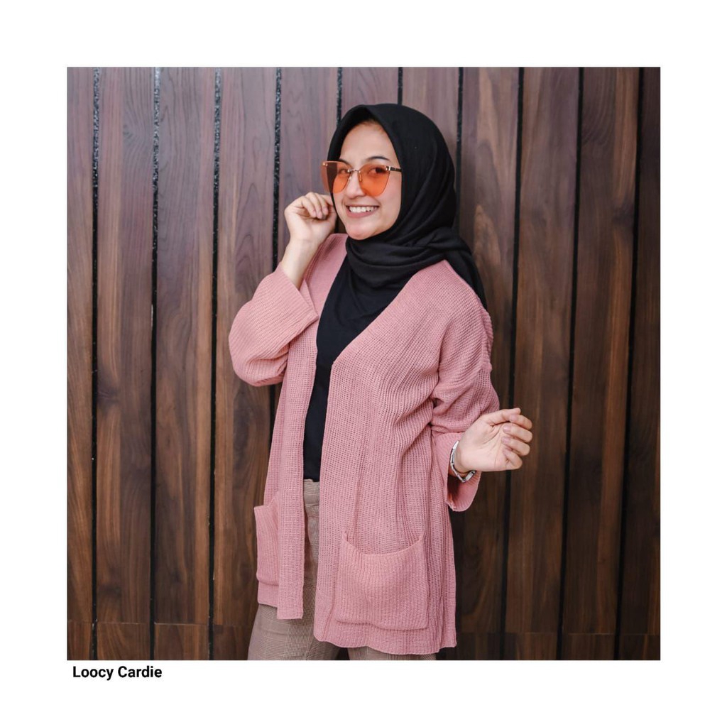 Loocy cardy rajut cardigan rajut loocy-DUSTY PINK