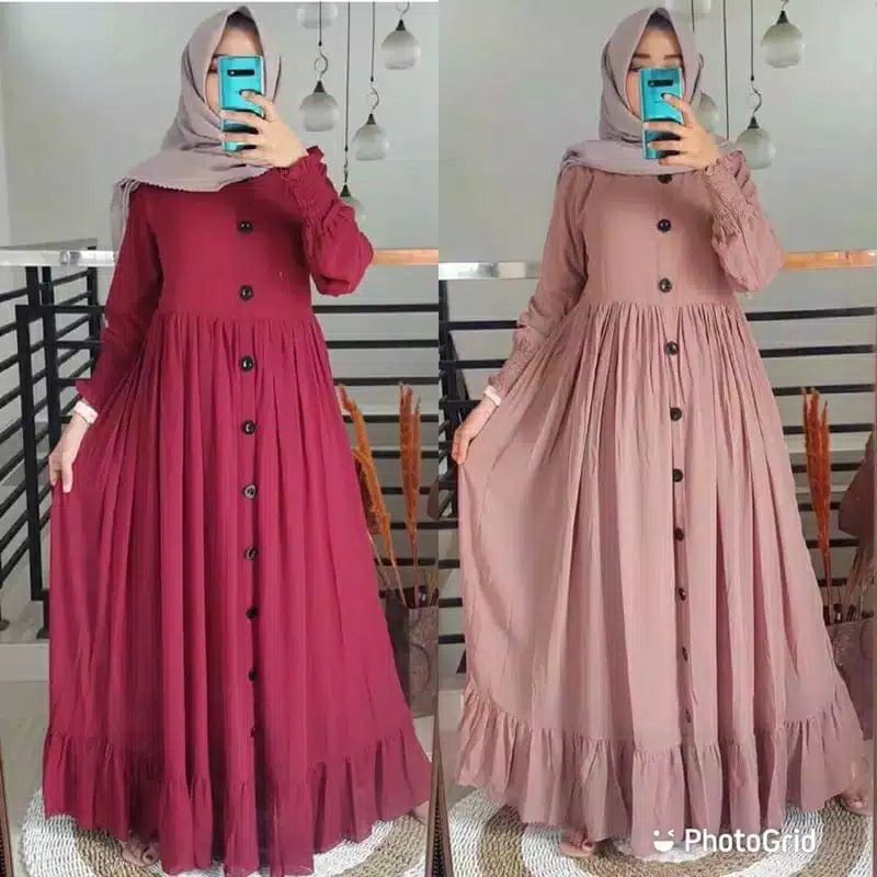 Sf Gamis Moscrepe Polos Shopee Indonesia