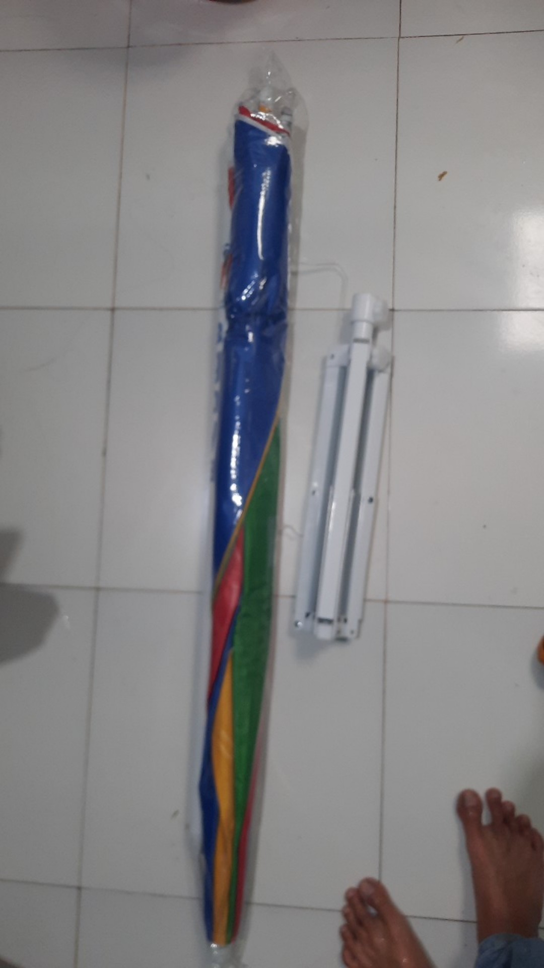 Payung Tenda Pantai 210cm Pelangi - Silver Anti-uv, Payung Besar Untuk Jualan Dagang Pkl