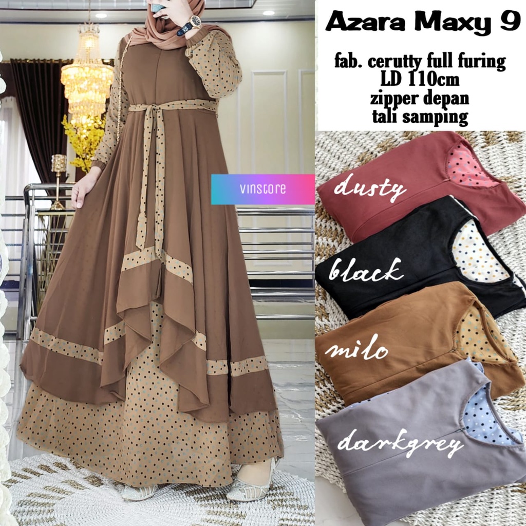 [ BAYAR DITEMPAT ] AZARA MAXY // GAMIS MAXY PAKAIAN WANITA DEWASA // BY VINSTORE ORIGINAL SOLO