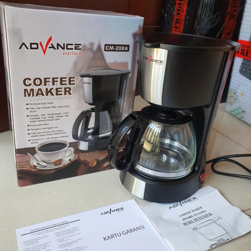 ADVANCE COFFEE MAKER ALAT PEMBUAT KOPI CM 208A 0.6 LY CM-208 CM 208 ORIGINAL GARANSI RESMI