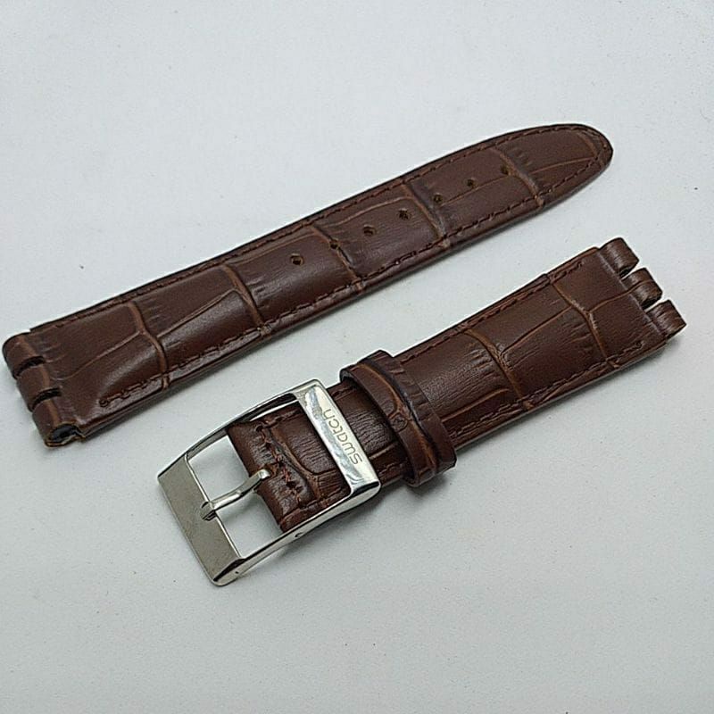 STRAP TALI JAM TANGAN SWATCH IRONY CHRONO UKURAN 19MM TALI KULIT JAM SWATCH 19MM