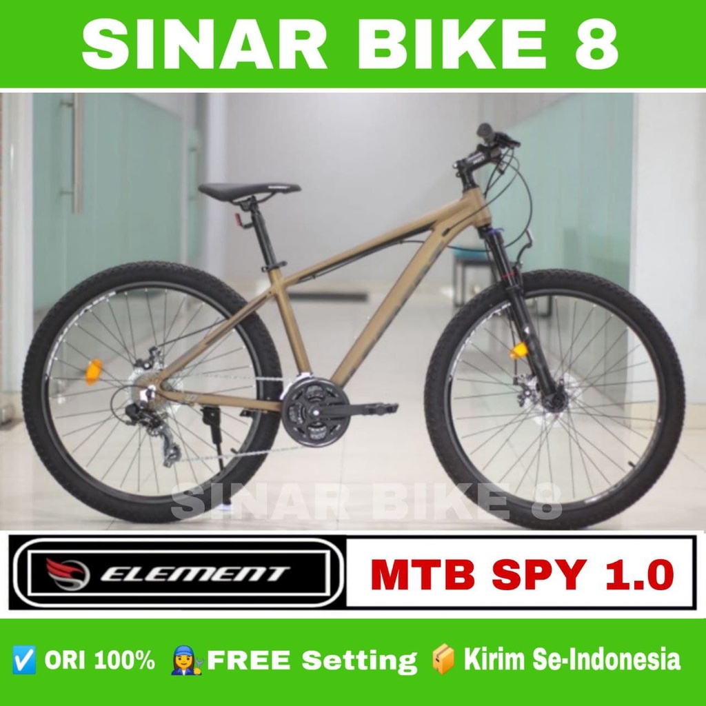 Sepeda Gunung Ukuran 27.5 InchMTB ELEMENT SPY 1.0 Alloy 24 Speed Rem Cakram