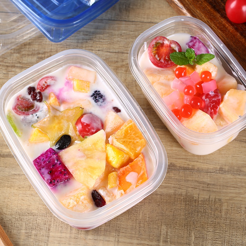 1Pc Disposable Plastic Round And Square Food Containers Organizer Box / Transparent Take-out Packaging Box