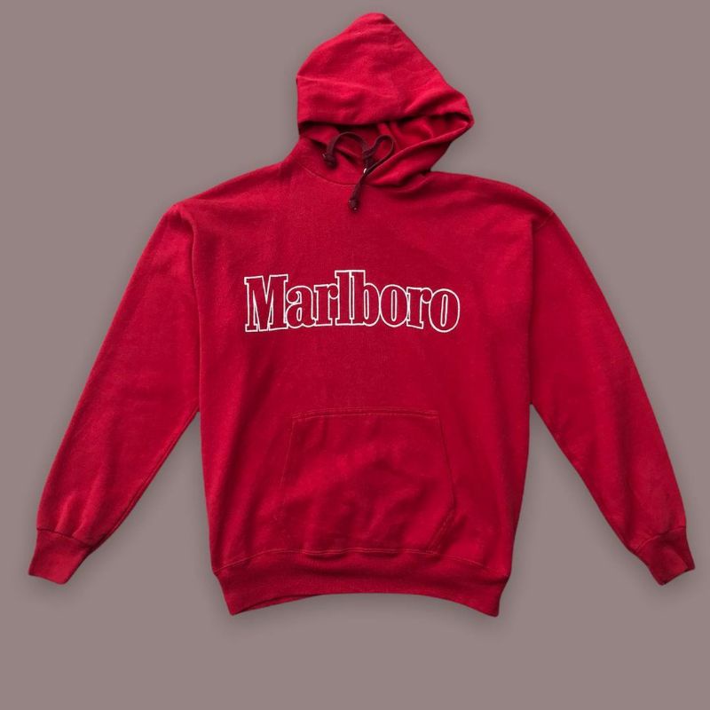 VINTAGE MARLBORO RED LOGO HOODIE BY TULTEX