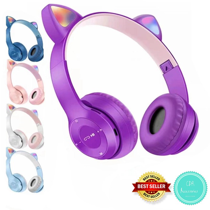 Cat Ear Headphone Wireless Bluetooth Laser LED LIGHT