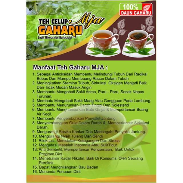 Teh Celup Gaharu MJA / 1 Box isi 12 Sachet