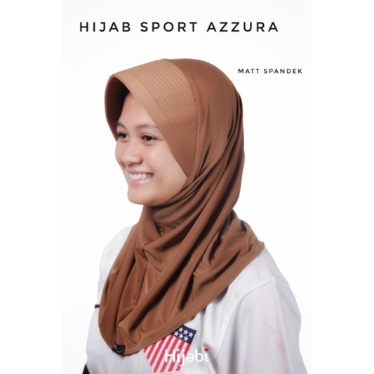 HIJAB SPORT PENDEK POLOS PET BESAR AZZURA