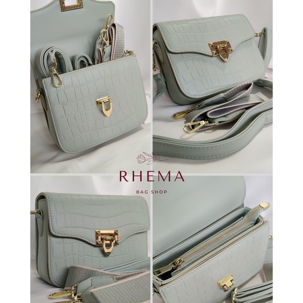 [READY STOCK] Tas Wanita Korea Lucu WARNA MINT Selempang C&k Warna Pastel Netral Charles n Keith