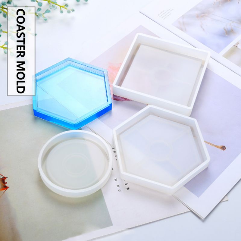 Siy Cetakan Cangkir Bentuk Geometri Heksagonal / Kotak / Bulat Bahan Silikon Handmade Diy
