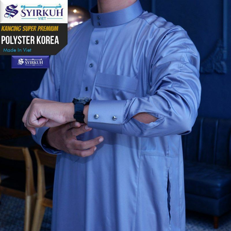 JUBAH SYIRKUH MANSET KANCING SUPER PREMIUM || JUBAH IMPORT  || JUBAH PRIA  || IMPORT VIETNAM