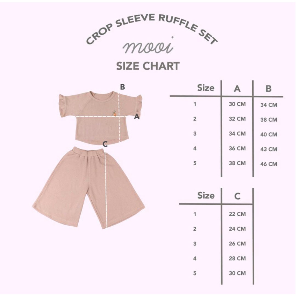 MOOI NOORA SLEEVE RUFFLE SET / SETELAN ANAK PEREMPUAN