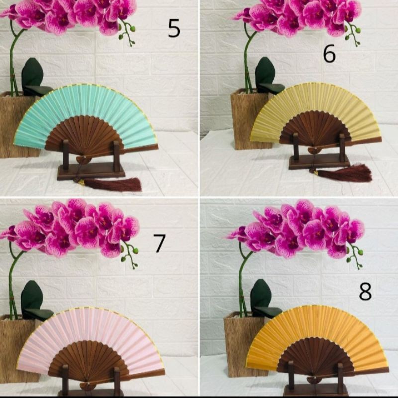 Kipas Polos/Kipas Tangan/kipas Lipat/Kipas Srikandi (Bisa ukir nama kaku di tangkai kipas)