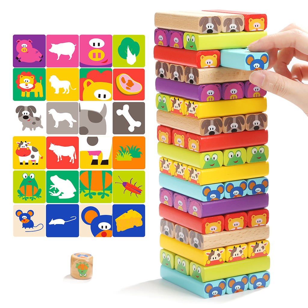 TAO Mainan kayu anak Wooden Tumbling Tower Toy