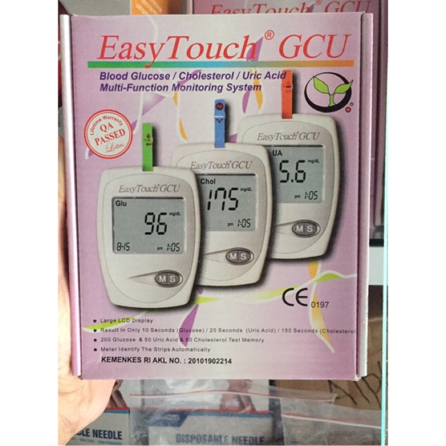 Easy Touch GCU 3 In 1/Easytouch GCU/Alat Cek Gula / Alat Cek Adam Urat /Alat Cek Cholestrol