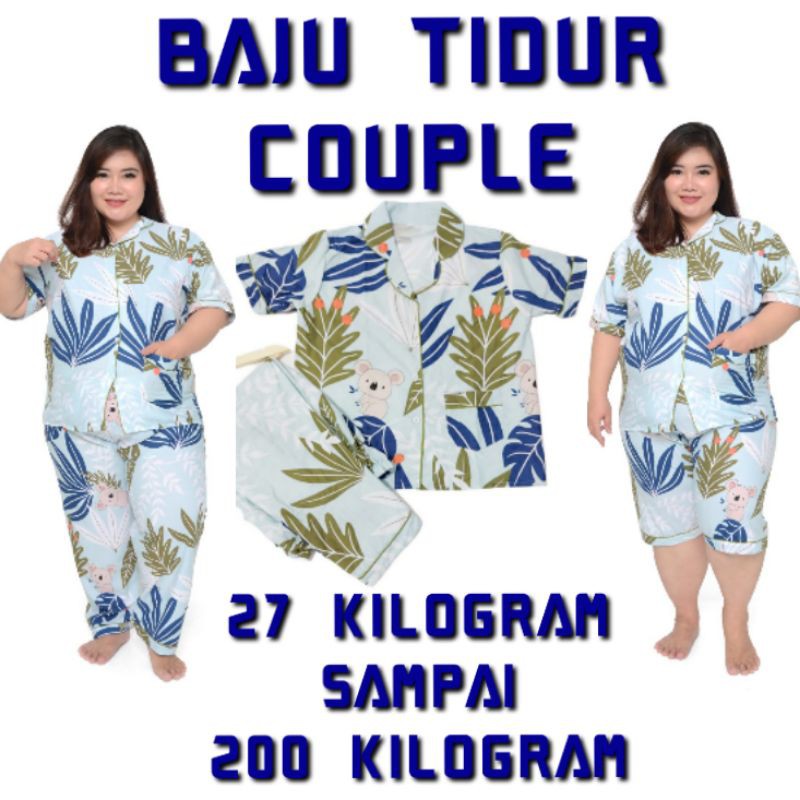 Pajamas Couple Family Cewek Celana Panjang Setelan Baju Tidur Piyama Lengan Pendek Set Piama Anak