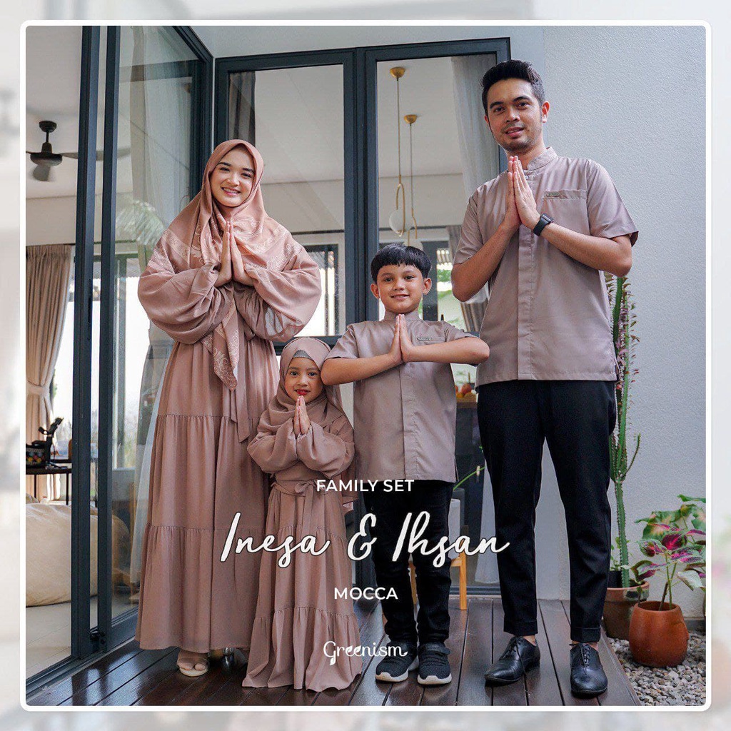 Greenism Sarimbit Raya INESA &amp; IHSAN (Mocca) Quality Premium Syari'i - Set Family