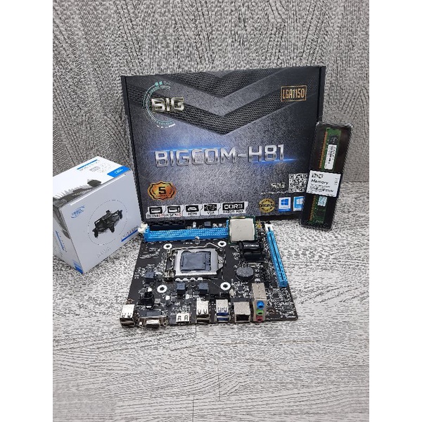 Paket Core i5 Gen 4 ( Mobo H81 BIGCOM + Proc Core i5 4590 3.3Ghz + Ram 8Gb BIGCOM )