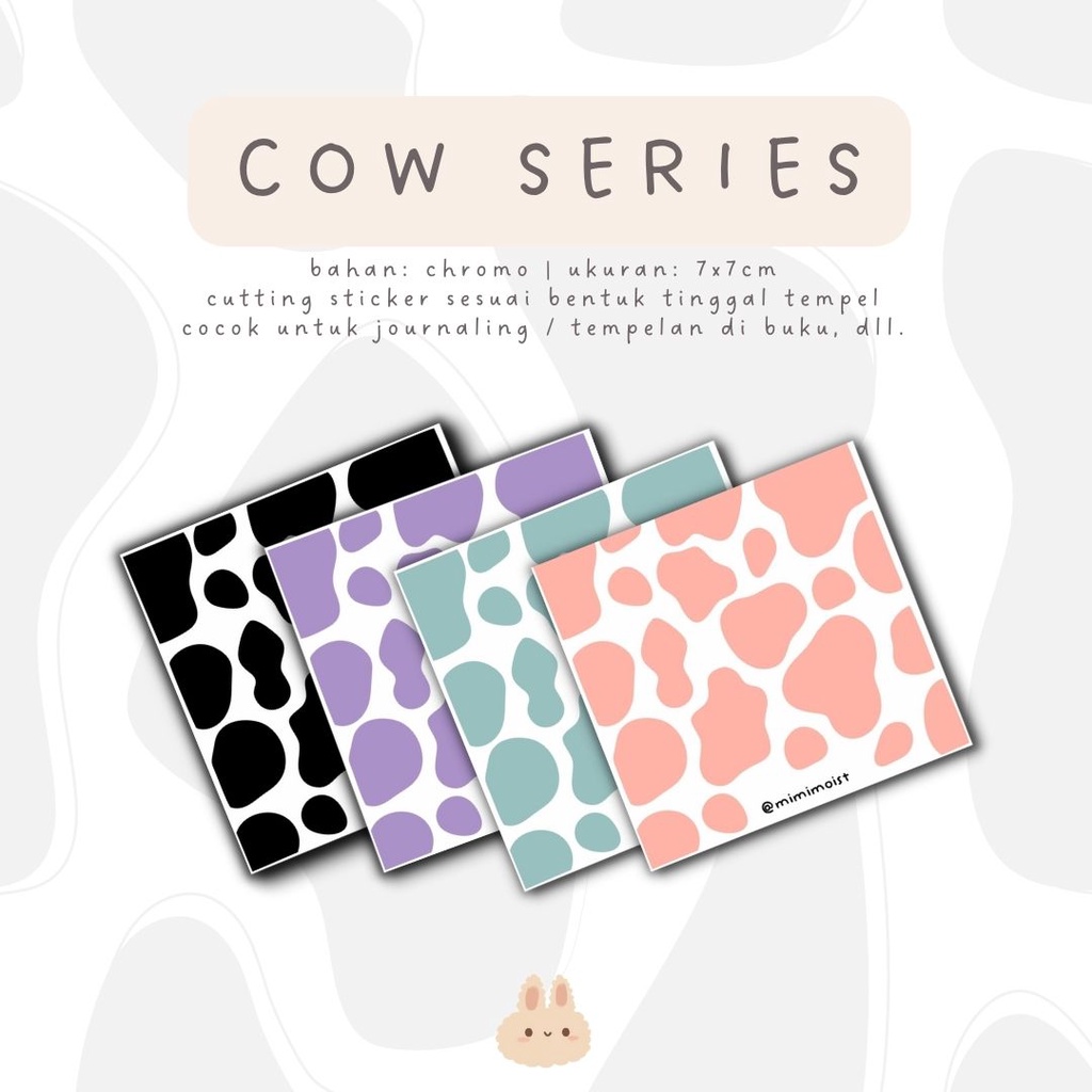 

cow pattern sticker series untuk journaling scrapbook - mimimoist