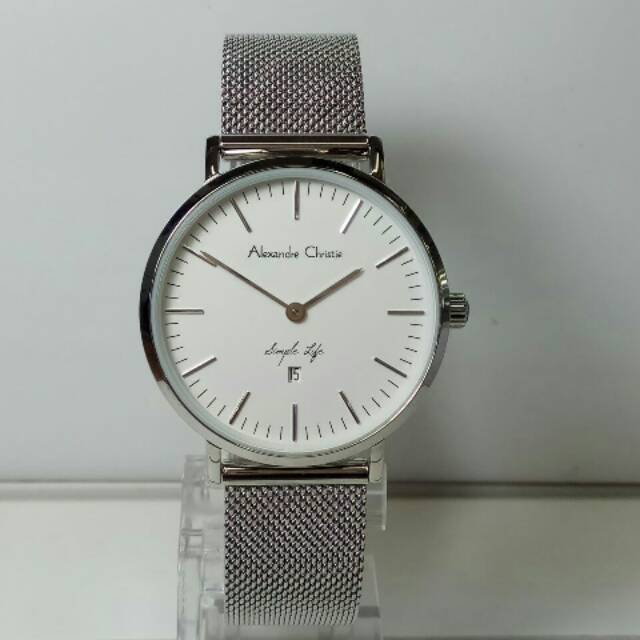 Jam Tangan Alexandre Christie ac8566 ladies silver tali cadangan