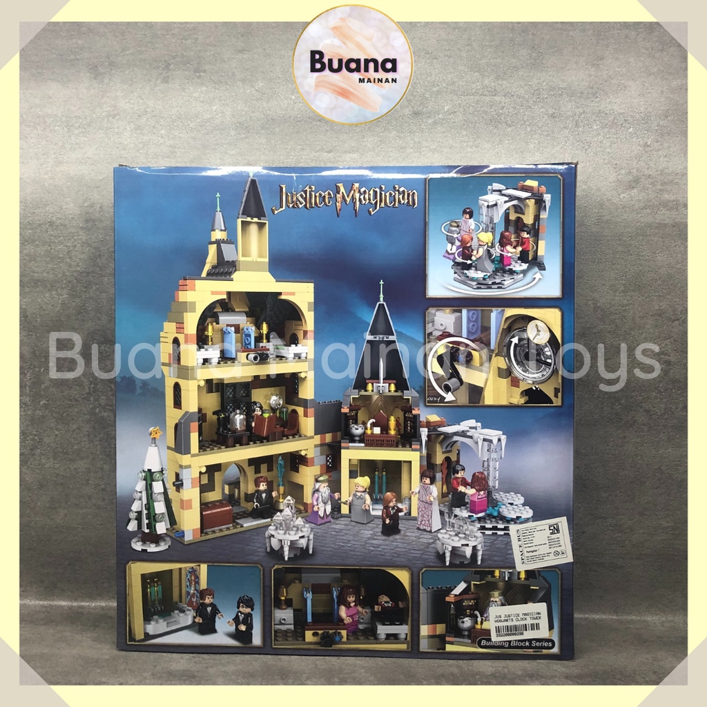 BRICK JUSTICE MAGICIAN HOGWARTS CLOCK TOWER MAINAN EDUKASI ANAK COWO CEWE BRICKS BLOCK HARRY POTTER 11344