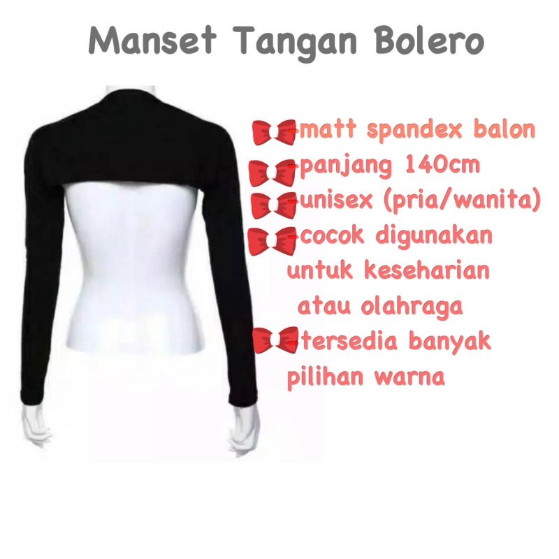 manset tangan sambung bolero spandek balon/balero