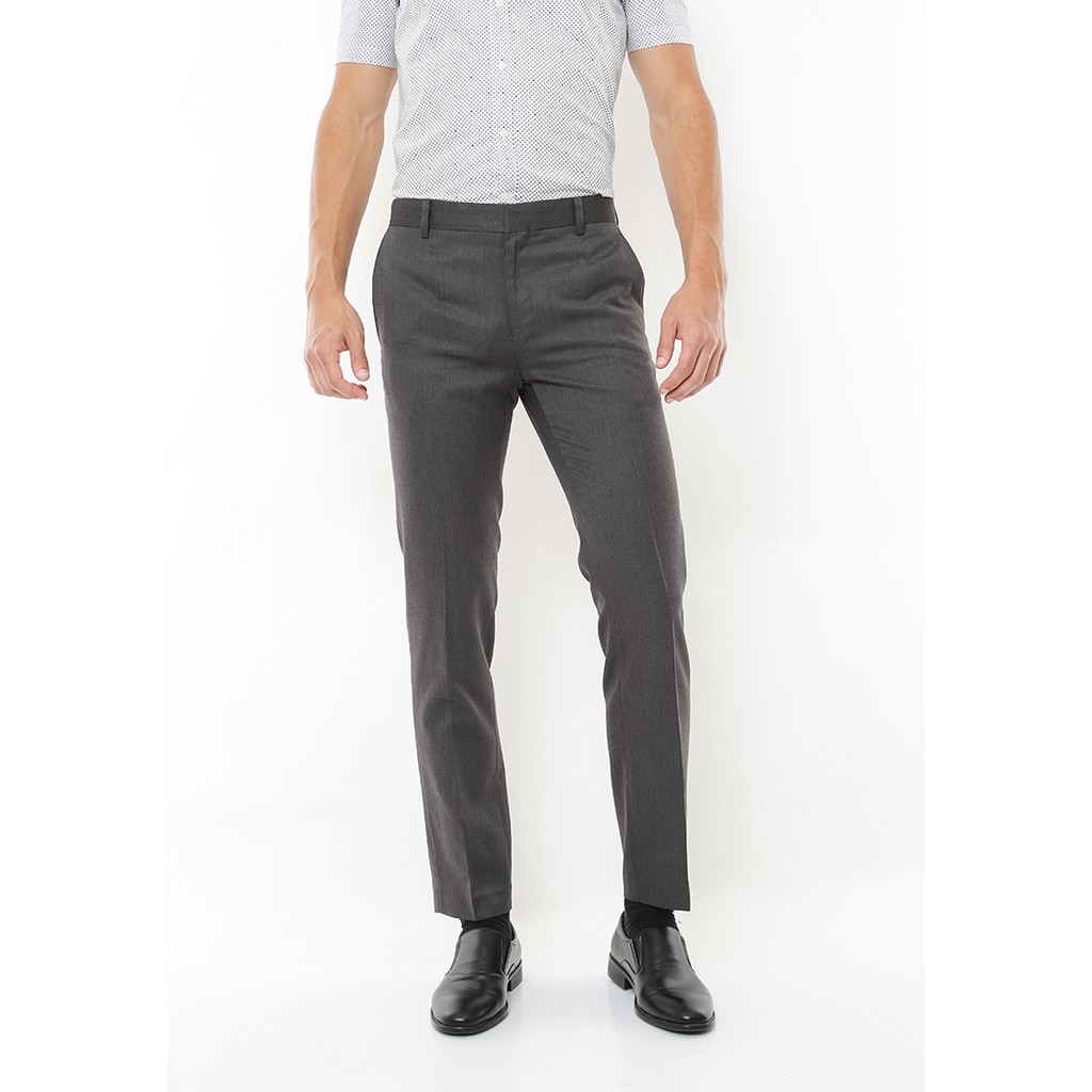 Slim Fit - Celana Formal - Celana Kantor - Warna Abu - F.928.010.113