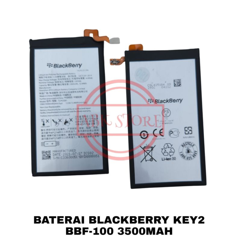 BATRE BATERAI BATTERY BLACKBERRY KEY2 - BB KEY 2 BBF100 3500MAH ORIGINAL